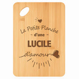 Planche bambou gravée personnalisée femme idée cadeau Fête des Mères apéro 30×20 prénom cuisine plateau fromage anniversaire noel maman mamie