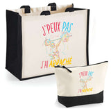 Cabas homme ou femme sac plage ou shopping tote bag pochette trousse Idée cadeau original pour anniversaire Noël travail départ retraite collègue famille fete des mères fetes des pères papa maman mamie papi