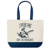 Sac de shopping bleu J'peux pas Saut En Parachute