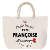 Sac Fête des Mères Mamie Famille Idée Cadeau anniversaire Noël Travail Boulot Métier Départ Retraite Collègue Femme cabas shopping plage