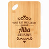 Planche bambou gravée personnalisée femme idée cadeau Fête des Mères apéro 30×20 prénom cuisine plateau fromage anniversaire noel maman mamie
