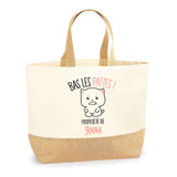 Sac Jute Fête des Mères Fêtes des Pères Mamie Papi Famille Idée Cadeau anniversaire Noël Travail Boulot Métier Départ Retraite Collègue Femme Homme