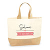 Sac Jute Fête des Mères Fêtes des Pères Mamie Papi Famille Idée Cadeau anniversaire Noël Travail Boulot Métier Départ Retraite Collègue Femme Homme