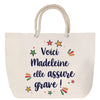 Sac Fête des Mères Mamie Famille Idée Cadeau anniversaire Noël Travail Boulot Métier Départ Retraite Collègue Femme cabas shopping plage