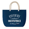 Sac de plage Bleu anse corde Certifiée meilleure Institutrice