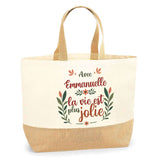 Sac Jute Fête des Mères Fêtes des Pères Mamie Papi Famille Idée Cadeau anniversaire Noël Travail Boulot Métier Départ Retraite Collègue Femme Homme