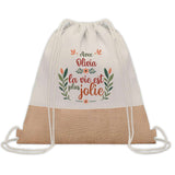 Sac Fête des Mères Mamie Famille Idée Cadeau anniversaire Noël Travail Boulot Métier Départ Retraite Collègue Femme cabas shopping plage