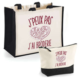 Cabas homme ou femme sac plage ou shopping tote bag pochette trousse Idée cadeau original pour anniversaire Noël travail départ retraite collègue famille fete des mères fetes des pères papa maman mamie papi