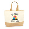 Sac Jute Fête des Mères Fêtes des Pères Mamie Papi Famille Idée Cadeau anniversaire Noël Travail Boulot Métier Départ Retraite Collègue Femme Homme