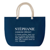 Sac de plage Bleu anse corde Stéphanie Définition Femme