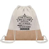 Sac Fête des Pères Papi Papa Cadeau anniversaire Noël Travail Boulot Métier Départ Retraite Collègue Homme cabas shopping plage