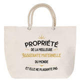 Sac Fête des Mères Mamie Famille Idée Cadeau anniversaire Noël Travail Boulot Métier Départ Retraite Collègue Femme cabas shopping plage