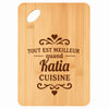 Planche bambou gravée personnalisée femme idée cadeau Fête des Mères apéro 30×20 prénom cuisine plateau fromage anniversaire noel maman mamie