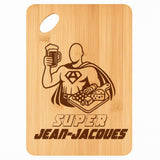 Planche bambou gravée personnalisée homme idée cadeau Fête des Pères apéro 30×20 prénom cuisine plateau fromage anniversaire noel papa papi 