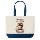 Sac de shopping bleu Vendeuse Chouette Grain
