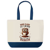 Sac de shopping bleu Marie-Claude Chouette Grain