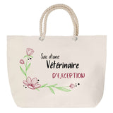 Sac Fête des Mères Mamie Famille Idée Cadeau anniversaire Noël Travail Boulot Métier Départ Retraite Collègue Femme cabas shopping plage