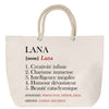 Sac Fête des Mères Mamie Famille Idée Cadeau anniversaire Noël Travail Boulot Métier Départ Retraite Collègue Femme cabas shopping plage
