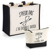 Cabas homme ou femme sac plage ou shopping tote bag pochette trousse Idée cadeau original pour anniversaire Noël travail départ retraite collègue famille fete des mères fetes des pères papa maman mamie papi