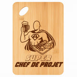 Planche bambou gravée personnalisée homme idée cadeau Fête des Pères apéro 30×20 prénom cuisine plateau fromage anniversaire noel papa papi 