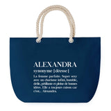 Sac de plage Bleu anse corde Alexandra Définition Femme