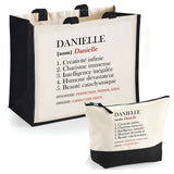Cabas femme sac plage ou shopping tote bag pochette trousse Idée cadeau original pour anniversaire Noël travail départ retraite collègue famille fete des mères maman mamie