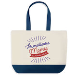 Sac de shopping bleu Mamie Meilleure du Monde