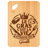 Planche bambou gravée personnalisée homme idée cadeau Fête des Pères apéro 30×20 prénom cuisine plateau fromage anniversaire noel papa papi 