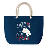 Sac de plage Bleu anse corde J'peux Pas Poker