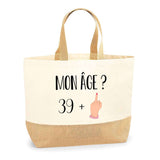 Sac Jute Fête des Mères Fêtes des Pères Mamie Papi Famille Idée Cadeau anniversaire Noël Travail Boulot Métier Départ Retraite Collègue Femme Homme