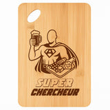 Planche bambou gravée personnalisée homme idée cadeau Fête des Pères apéro 30×20 prénom cuisine plateau fromage anniversaire noel papa papi 