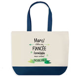 Sac de shopping bleu Merci Fiancée Inoubliable Femme