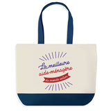 Sac de shopping bleu Aide Ménagère Meilleure du Monde