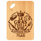 Planche bambou gravée personnalisée homme idée cadeau Fête des Pères apéro 30×20 prénom cuisine plateau fromage anniversaire noel papa papi 