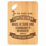 Planche bambou gravée personnalisée femme idée cadeau Fête des Mères apéro 30×20 prénom cuisine plateau fromage anniversaire noel maman mamie