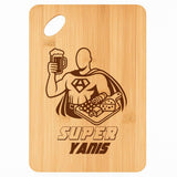 Planche bambou gravée personnalisée homme idée cadeau Fête des Pères apéro 30×20 prénom cuisine plateau fromage anniversaire noel papa papi 