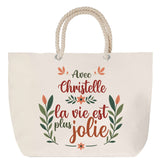 Sac Fête des Mères Mamie Famille Idée Cadeau anniversaire Noël Travail Boulot Métier Départ Retraite Collègue Femme cabas shopping plage