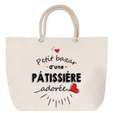 Sac Fête des Mères Mamie Famille Idée Cadeau anniversaire Noël Travail Boulot Métier Départ Retraite Collègue Femme cabas shopping plage