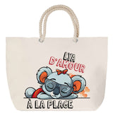 Sac Fête des Mères Mamie Famille Idée Cadeau anniversaire Noël Travail Boulot Métier Départ Retraite Collègue Femme cabas shopping plage