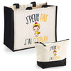 Cabas homme ou femme sac plage ou shopping tote bag pochette trousse Idée cadeau original pour anniversaire Noël travail départ retraite collègue famille fete des mères fetes des pères papa maman mamie papi