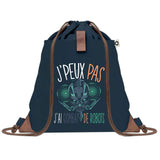 sac a dos bleu coton recycle avec pochette idee cadeau originale pour collegue ami prof ou membre de la famille cadeau mixte noel anniversaire secret santa ou depart au travail sac leger pratique et ecologique design breton moderne