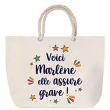 Sac Fête des Mères Mamie Famille Idée Cadeau anniversaire Noël Travail Boulot Métier Départ Retraite Collègue Femme cabas shopping plage