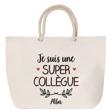 Sac Fête des Mères Mamie Famille Idée Cadeau anniversaire Noël Travail Boulot Métier Départ Retraite Collègue Femme cabas shopping plage