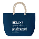 Sac de plage Bleu anse corde Hélène Définition Femme