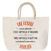 Sac Fête des Mères Mamie Famille Idée Cadeau anniversaire Noël Travail Boulot Métier Départ Retraite Collègue Femme cabas shopping plage