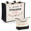 Cabas femme sac plage ou shopping tote bag pochette trousse Idée cadeau original pour anniversaire Noël travail départ retraite collègue famille fete des mères maman mamie