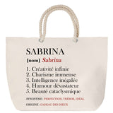 Sac Fête des Mères Mamie Famille Idée Cadeau anniversaire Noël Travail Boulot Métier Départ Retraite Collègue Femme cabas shopping plage