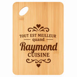 Planche bambou gravée personnalisée homme idée cadeau Fête des Pères apéro 30×20 prénom cuisine plateau fromage anniversaire noel papa papi 