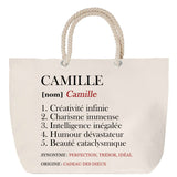 Sac Fête des Mères Mamie Famille Idée Cadeau anniversaire Noël Travail Boulot Métier Départ Retraite Collègue Femme cabas shopping plage