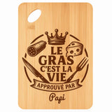 Planche bambou gravée personnalisée homme idée cadeau Fête des Pères apéro 30×20 prénom cuisine plateau fromage anniversaire noel papa papi 
